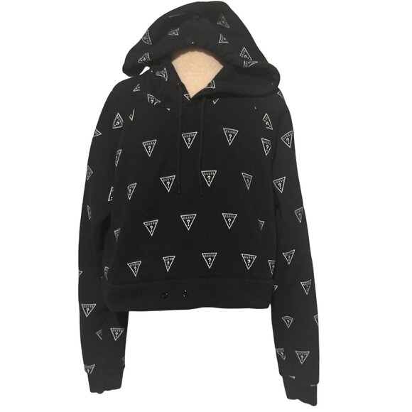 GUESS CROPPED HOODIE WOMENS SMALL - Picture 1 of 5